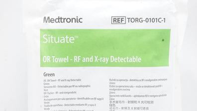 Medtronic TORG-0101C-1 Situate OR Towel RF and X-ray Detectable, Green